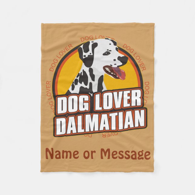 Dog Lover Dalmatiner Blanket anpassen Name Fleecedecke (Vorderseite)