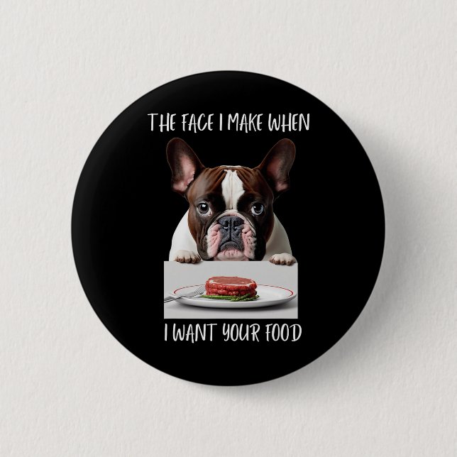 Dog Lover Design Steak Dinner Food Bulldog Button (Vorderseite)