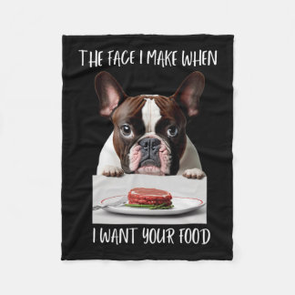 Dog Lover Design Steak Dinner Food Bulldog Fleecedecke
