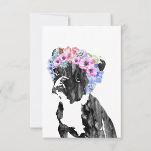 Dog Lover French Bulldog And Flower Dankeskarte