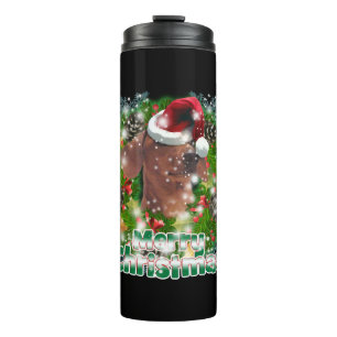 Dog Lover Frohe Weihnachtsfeier Dackel Thermosbecher