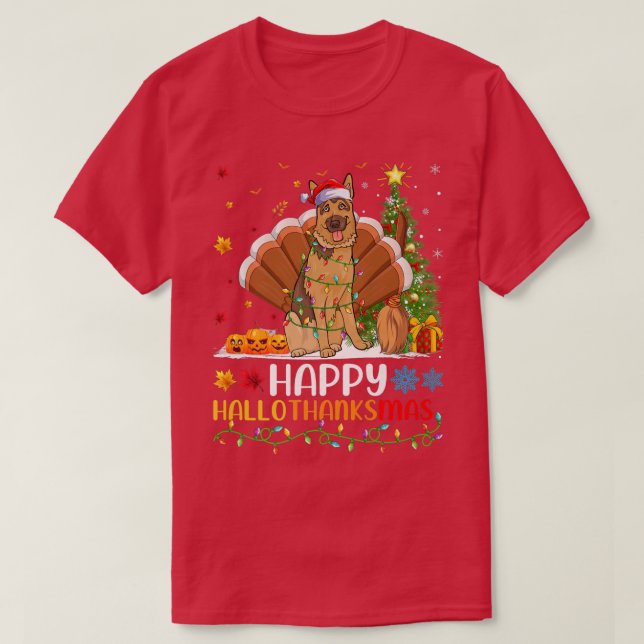 Dog Lover Funny Happy Belgian Malinois Dog HelloTh T-Shirt (Design vorne)