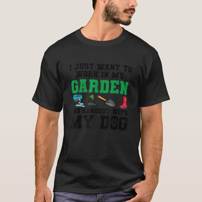 Dog Lover Gardener Garden Pet Plants Gardening  fo T-Shirt (Vorderseite)