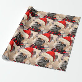 Dog Lover Gemusterte französische Bulldog Weihnach Geschenkpapier