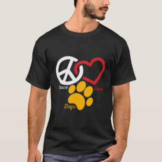 Dog Lover Geschenke - Peace Liebe Animal Paw Print T-Shirt