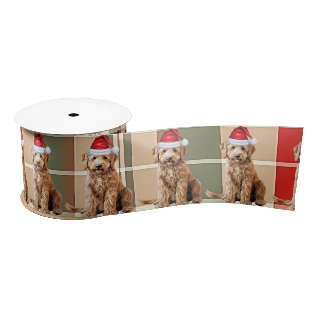 Dog Lover Goldendoodle Urlaub Karierte Weihnachten Satinband (Spule)