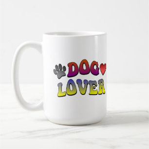 Dog Lover Groovy Vintager Schriftart Kaffeetasse