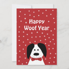 Dog Lover "Happy Woof Year" Weihnachten