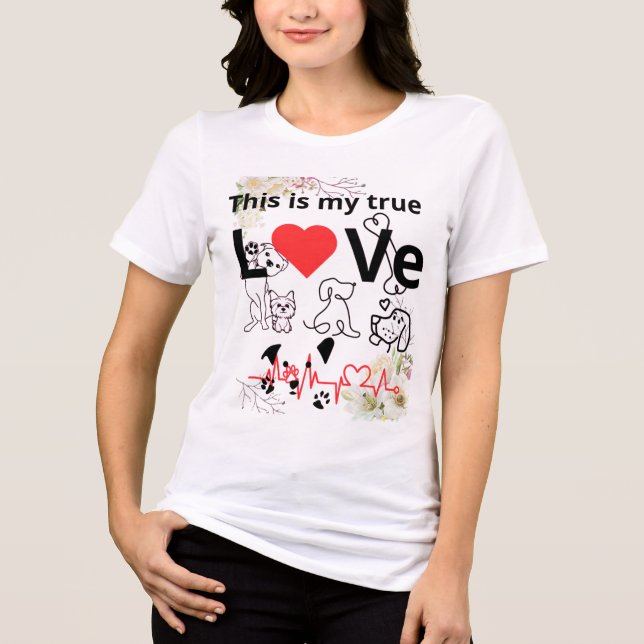 Dog Lover Heartbeat Tri-Blend Shirt (Vorderseite)