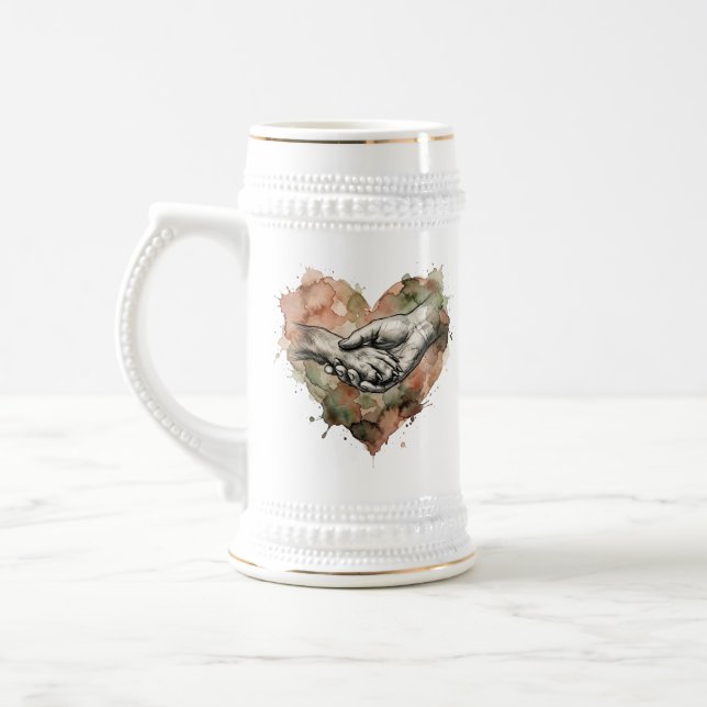 Dog Lover Human Animal Bond Watercolor Heart Bierglas (Links)
