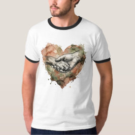 Dog Lover Human Animal Bond Watercolor Heart T-Shirt