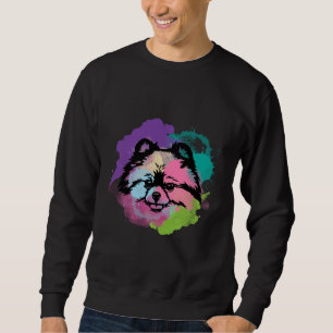 Dog Lover I Splash Art Spitz Sweatshirt