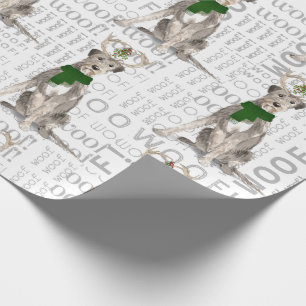 Dog Lover Irish Wolfhound in Antlers Weihnachten Geschenkpapier