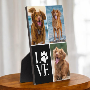 Dog Lover Liebe Foto 3 Collage Foto Block Fotoplatte