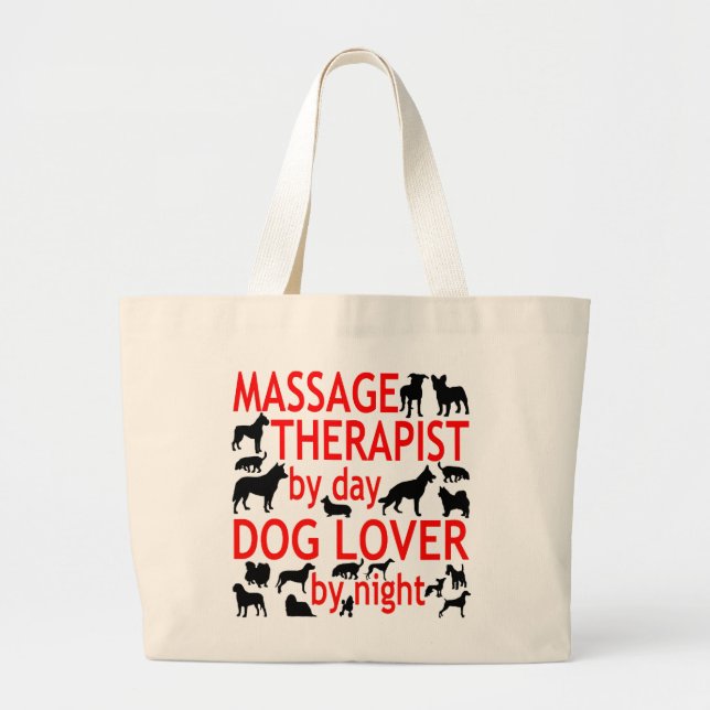 Dog Lover Massage Therapeut Jumbo Stoffbeutel (Vorne)