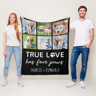 Dog Lover Maßgeschneiderte 6 Foto Collage Pet Wahr Fleecedecke