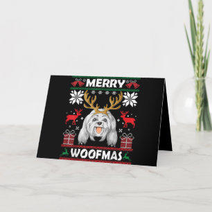 Dog Lover Merry Woofmas Cute Maltese Puppy Feiertagskarte