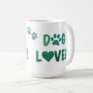 Dog Lover mit Paw Prints Kaffee Tasse