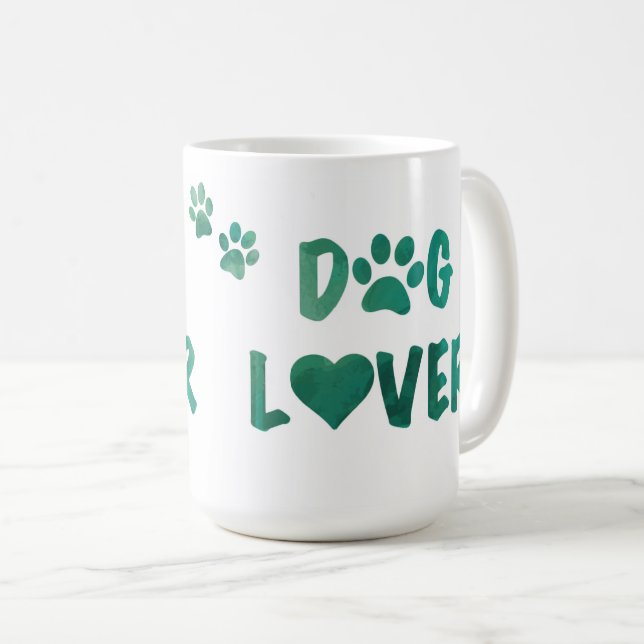 Dog Lover mit Paw Prints Kaffee Tasse (VorderseiteRechts)