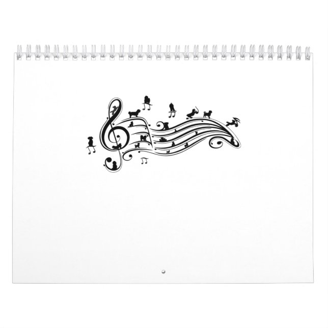 Dog Lover Music Melody Maltese Dog on Music Note Kalender (Titelbild)