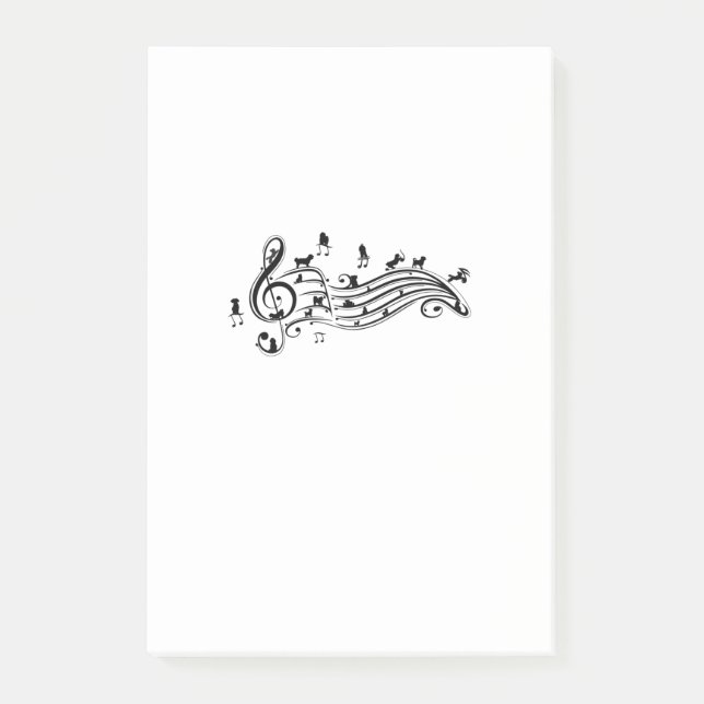 Dog Lover Music Melody Maltese Dog on Music Note Post-it Klebezettel (Vorderseite)