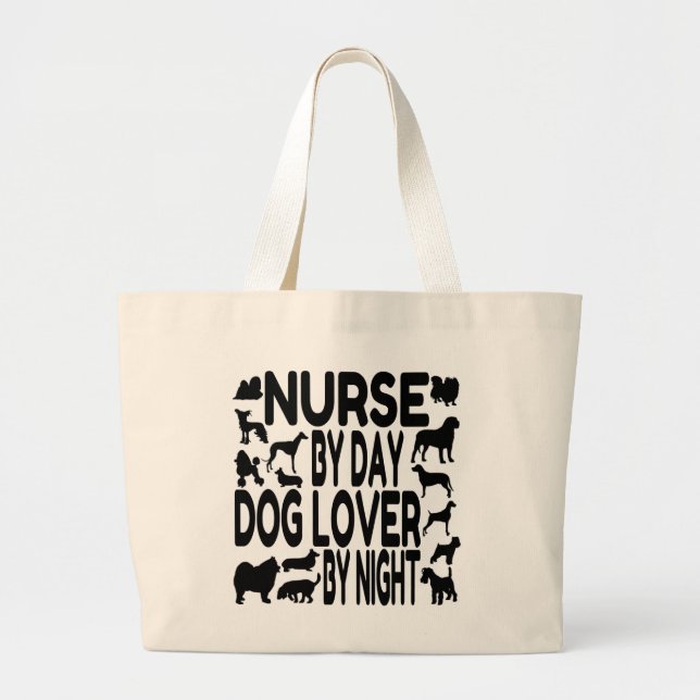 Dog Lover Nurse Jumbo Stoffbeutel (Vorne)