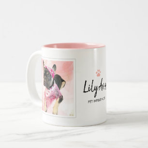 Dog Lover Paw Print Custom Foto Collage Zweifarbige Tasse