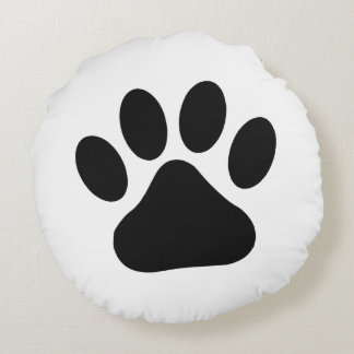 Dog Lover Paw Print Rundes Kissen