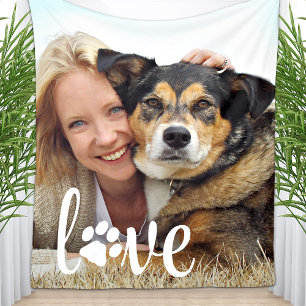 Dog Lover Personalisiert Pet Foto LIEBE Pfosten dr Fleecedecke