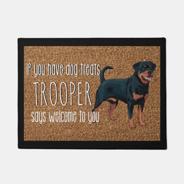 Dog Lover Personalized Rottweiler Name Doormat Fußmatte (Vorderseite)