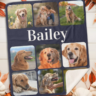 Dog Lover Pet Foto Collage Personalisiertes Monogr Sherpadecke