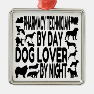 Dog Lover Pharmacy Technician Silbernes Ornament