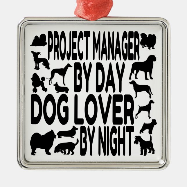 Dog Lover Projektmanager Ornament Aus Metall (Vorne)