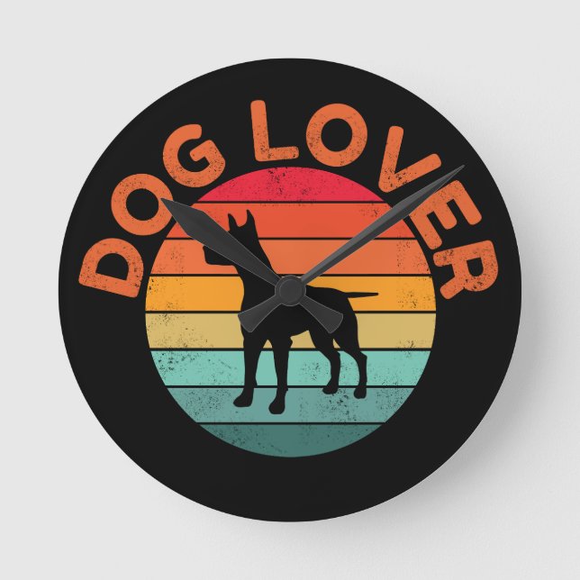 DOG LOVER RUNDE WANDUHR (Vorderseite)