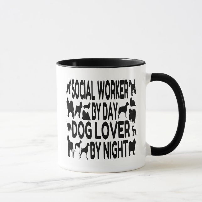 Dog Lover Sozialarbeiter Tasse (Rechts)