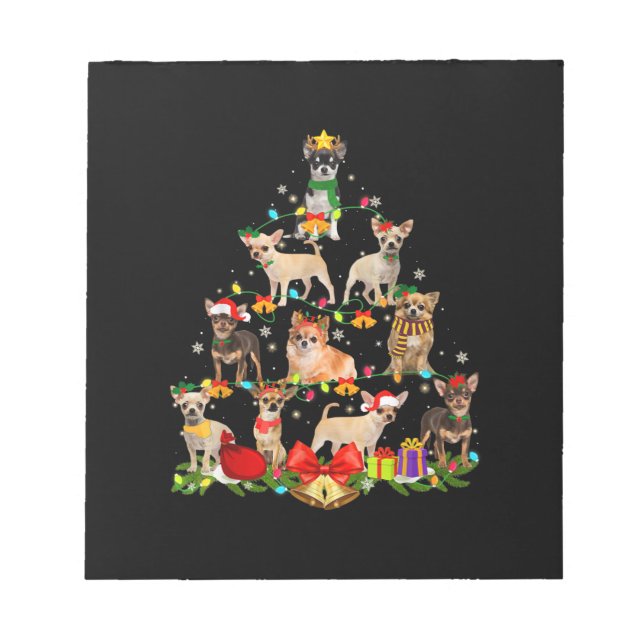 Dog Lover spendet Chihuahua Tree Weihnachtslicht Notizblock (Vorderseite)