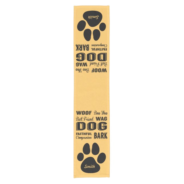 Dog Lover Table Runner Kurzer Tischläufer (Vorderseite)