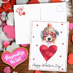 Dog Lover Valentine Geschenk Australischer Schäfer Feiertagspostkarte