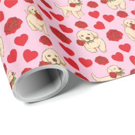 Dog Lover Valentine Gift Wrapping Paper - Pink Geschenkpapier
