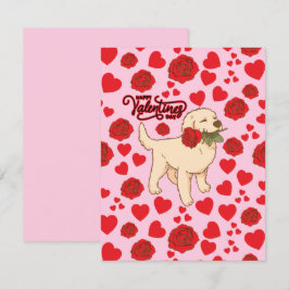 Dog Lover Valentine’s Day Card in Pink Mitteilungskarte