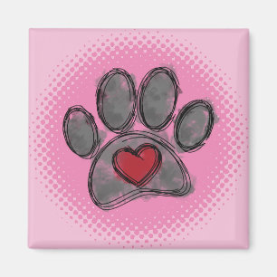 Dog Lover Zeichnend Aquarell Halbtondruck Magnet
