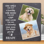 Dog Lover Zitat halten Personalisiertes Foto für H Fotoplatte<br><div class="desc">Feiern Sie Ihren besten Freund und schätzen diese wertvollen Erinnerungen mit einer individuellen Hundeliebhaber Sake Foto-Plakette in einem rustikalen Schiefergestein Design . Diese einzigartige Haustier-Foto-Sake-Plakette ist das ideale Geschenk für sich, Familie oder Freunde, um Ihren besten Hund oder als Haustier-Gedenkstätte zu ehren. Zitat : " Ein Lächeln kann eine Freundschaft...</div>