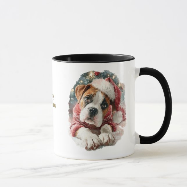 Dog Lovers Christmas Coffee Mug/Boxer Tasse (Rechts)