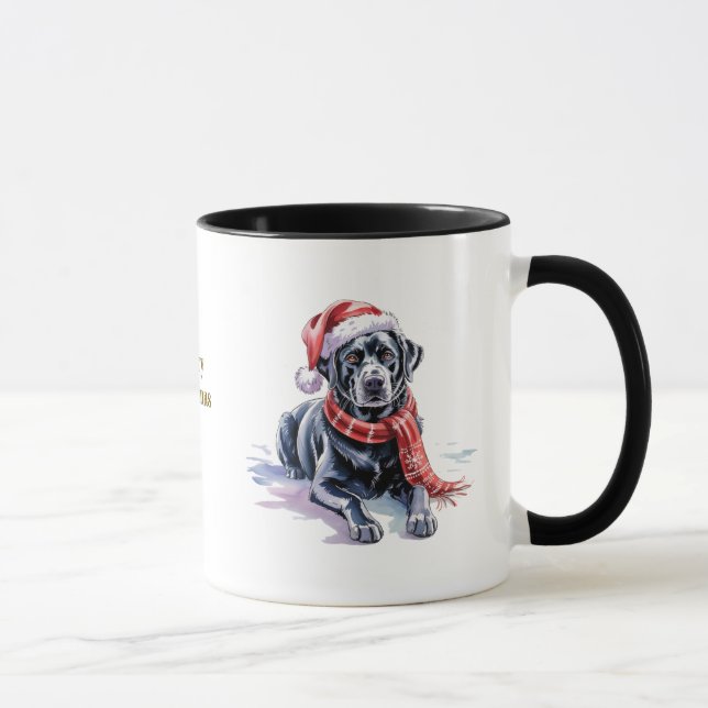 Dog Lovers Christmas Coffee Mug/Labrador Tasse (Rechts)