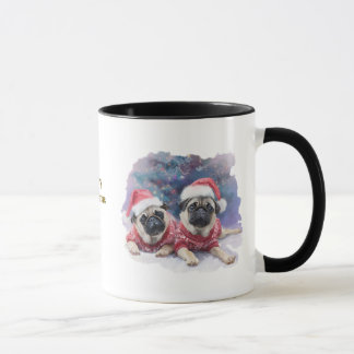 Dog Lovers Christmas Coffee Mug/Pug Tasse