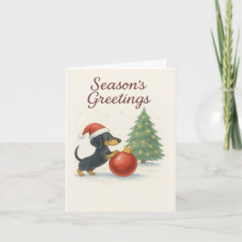 Dog Lovers Christmas — Dackel Card (Download) Feiertagskarte
