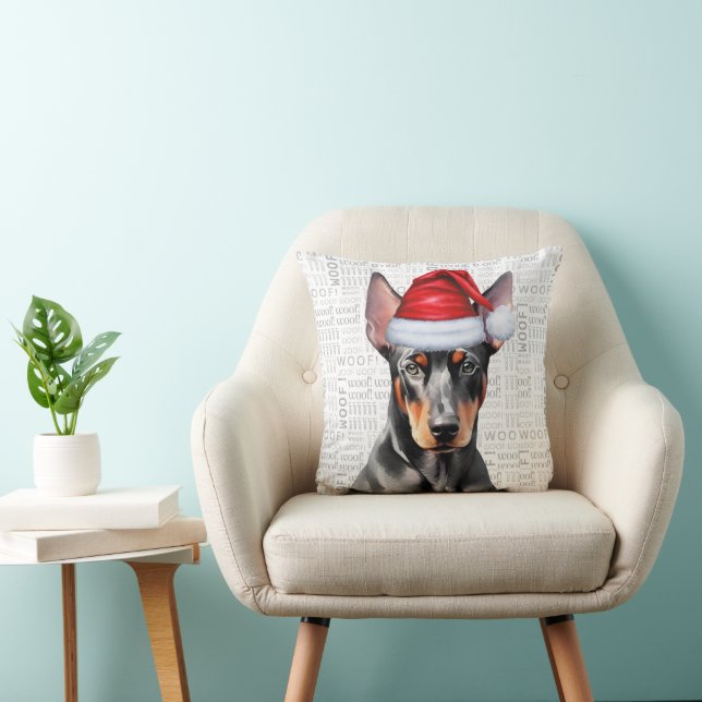 Dog Lover's Doberman Pinscher Christmas Kissen (Stuhl )