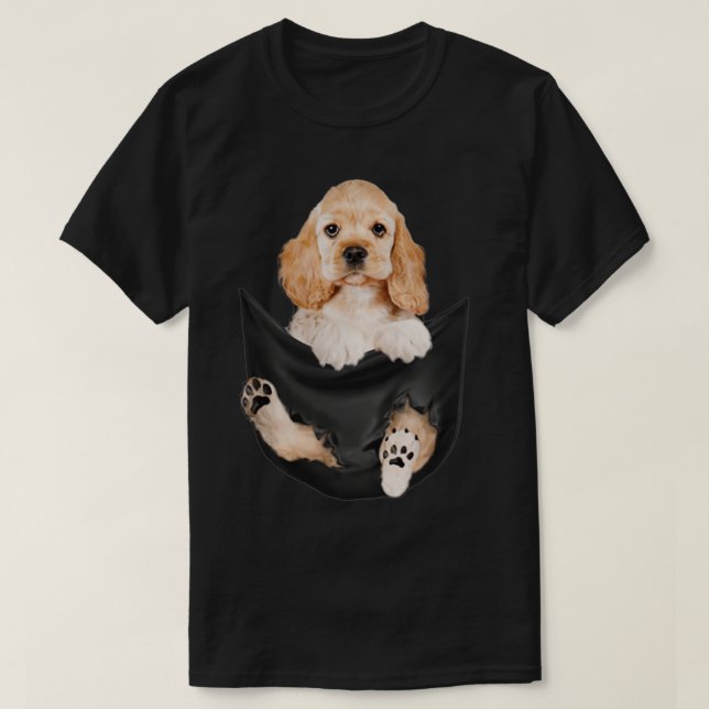 Dog Lovers Gifts Cocker spaniel In Pocket Funny Do T-Shirt (Design vorne)