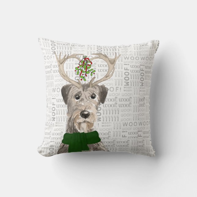 Dog Lover's Irish Wolfhound Weihnachten Kissen (Vorderseite)