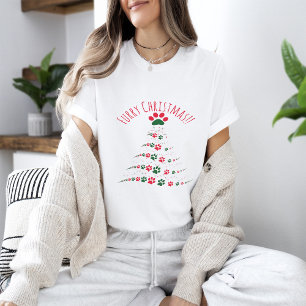 Dog Lovers Paw Christmas Tree   Weihnachten T-Shirt